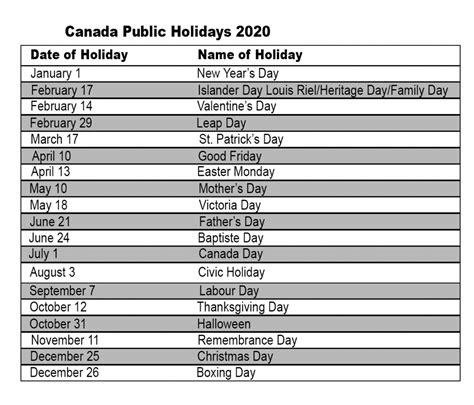 great canadian holidays 2024.